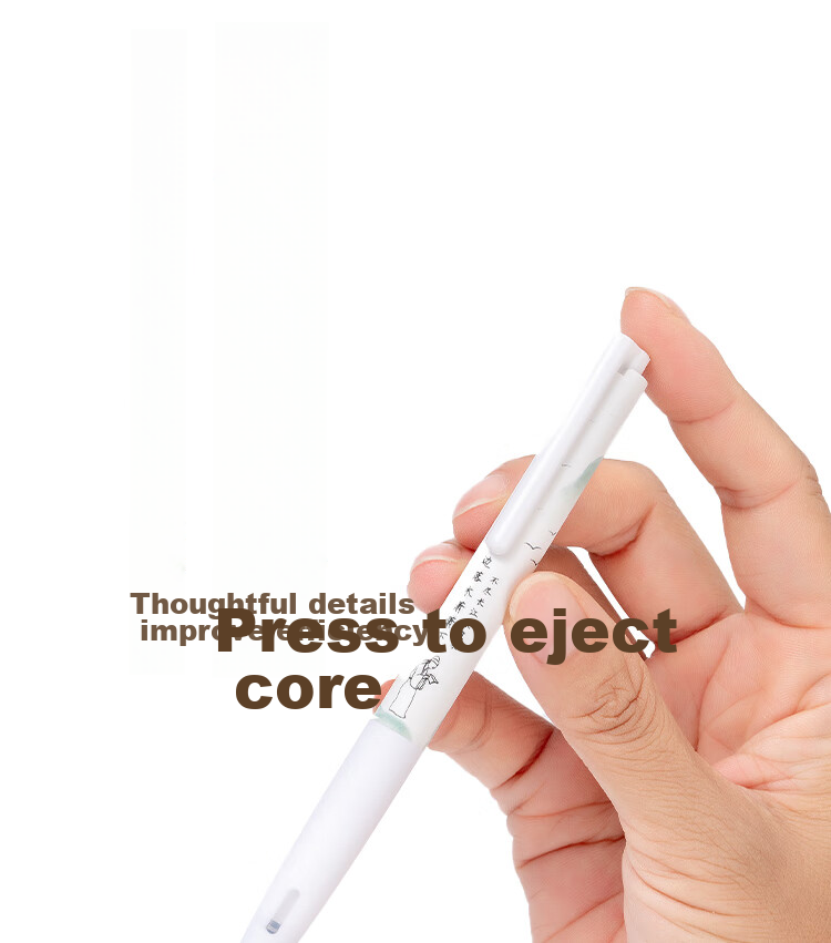 LOPET Stationery Non-Slip Retractable Gel Pen, Stylish Design, 0.5mm Black Ink, Quick-Drying Signing Pen, Student Exam Writing Pen LT-1335 [Chang'an · Du Zimei] 8