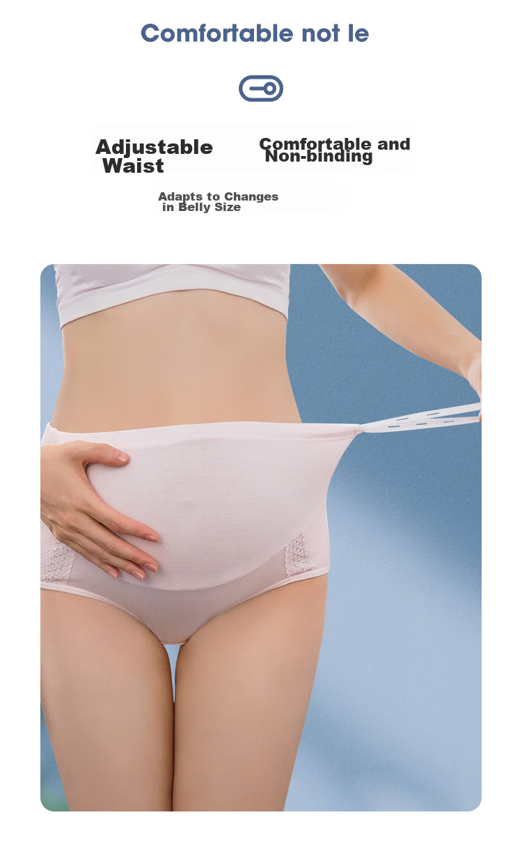 JOYNCLEON Maternity Underwear, Pure Cotton, Adjustable Belly Support, High-Waist Maternity Panties, 3-Pack, All-Season Style, Size L, Jq9001 7