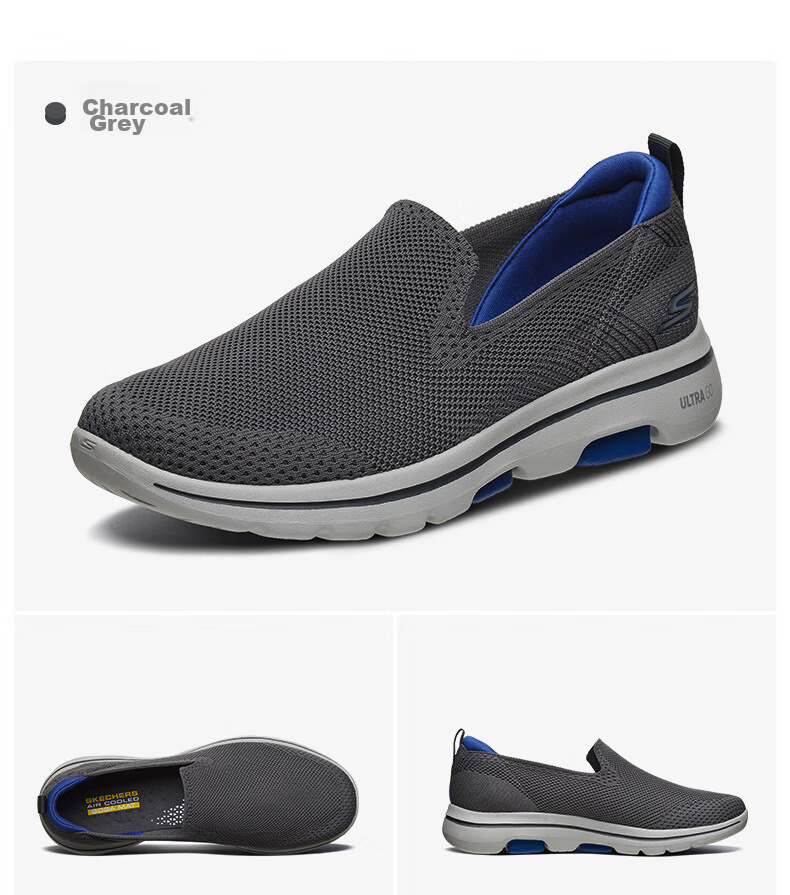 Skechers Men's Shoes, Lightweight Breathable Mesh Slip-On, Spring And Summer Casual Shoes, Soft Sole Comfortable Shock-Absorbing Walking Shoes 9