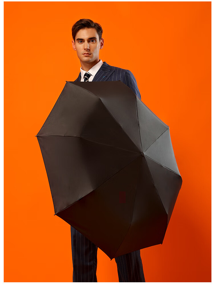 Knirps Fully Automatic Umbrella, Three-Fold Black Gel Sun Protection Parasol, Suitable for Men And Women, Universal, Black 12