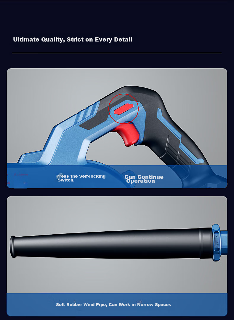 Dongcheng Blower, Lithium Battery Brushless DCQF32D, 20V 4.0Ah Single Battery High-Power Leaf Blower, Dust Blower 12