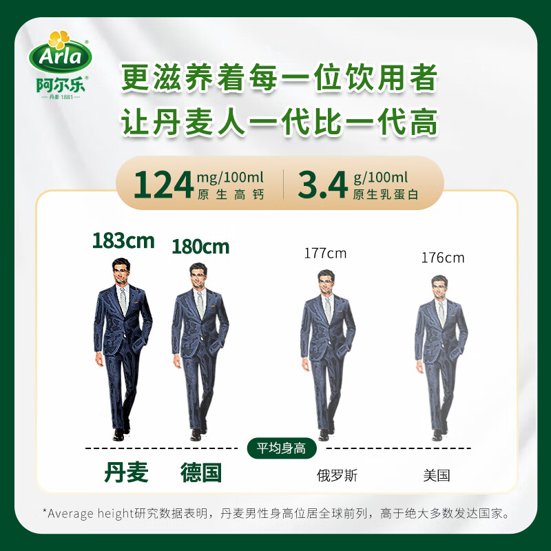 阿尔乐丹麦进口3重有机认证高钙有机纯牛奶100%生牛乳250ml*20礼盒