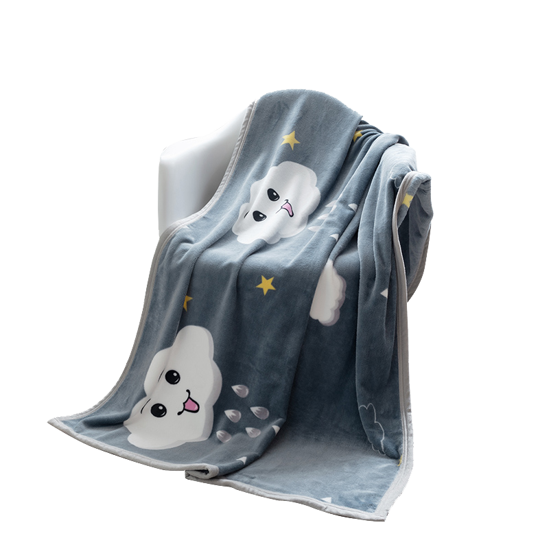 AVIVI Nap Blanket, Thickened Baby Blanket, Sofa Air Conditioning Blanket, Children's Towel Blanket, Cloud Pattern, 100*150cm