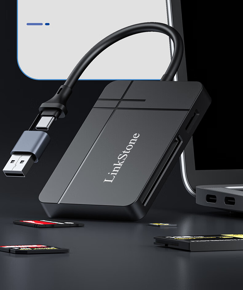 LinkStone Type-C/USB3.1 High-Speed OTG Card Reader SD/TF4.0/CF/MS Supports UHS-I/II Sony Memory Cards, Sony Flash Drives, Digital Cameras, PS5 Game Console 5