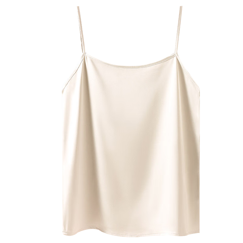 MiiOW Women's Camisole Tank Top for Spring And Autumn, Inner Or Outer Wear, Beautiful Back Design, Faux Silk Thin Strap Basic Versatile Undershirt