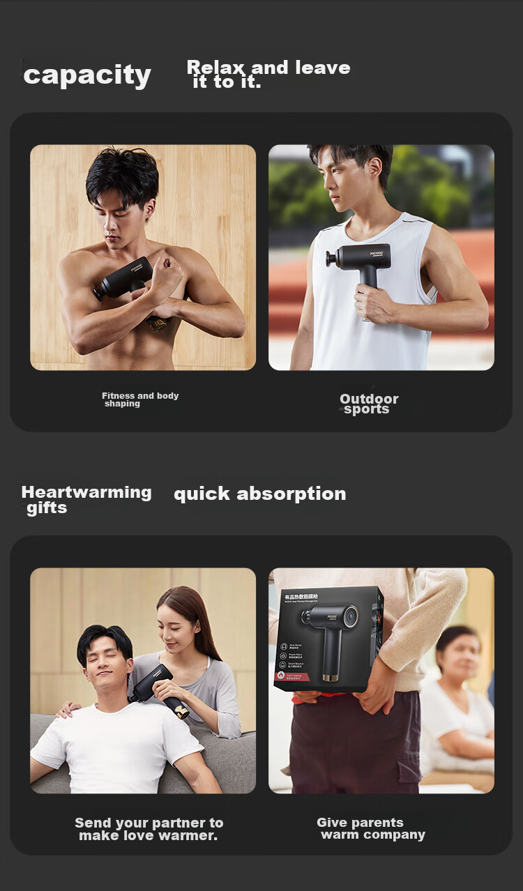 PICOOC Professional Muscle Massage Gun with Heat Therapy, Sports Fitness Shoulder Neck Back Massager, Home Use Fascia Gun H1 Birthday Gift for Boyfriend Girlfriend Parents 22