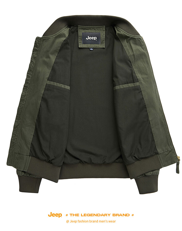 JEEP Men's Jacket, Spring And Autumn Baseball Collar Loose Casual Workwear Clothing, Blue, M 16
