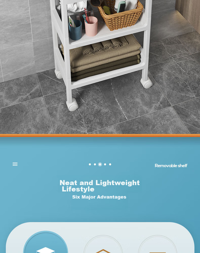 Leaijia Storage Rack, Multi-Tier Floor Shelf for Bathroom, Kitchen Organizer, Toilet Storage Rack, Small Cart with Layers 2