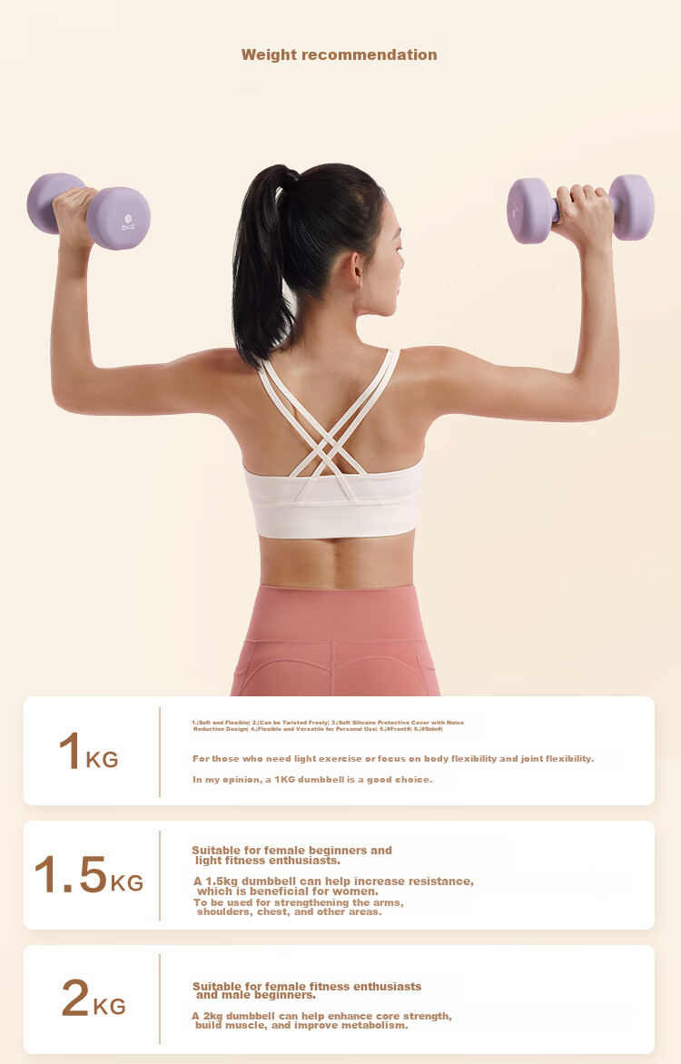 JD Original Color-Coated Dumbbells for Men And Women, Home Fitness Equipment, Pure Iron Dumbbell Set, 4KG Two-Piece Set 12
