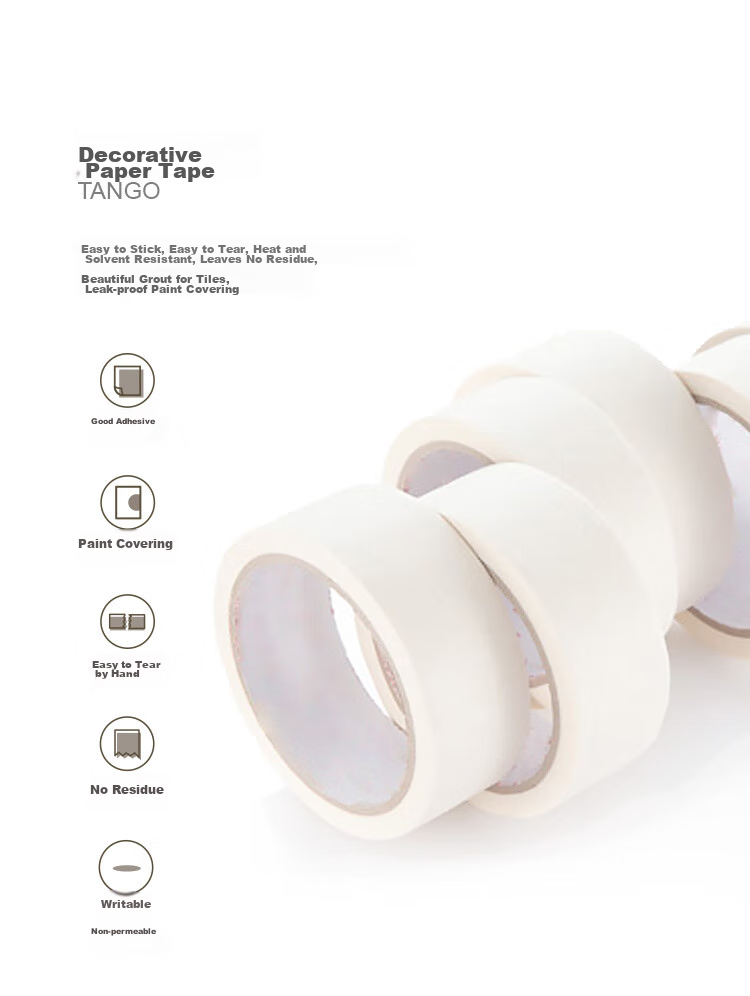 TANGO Masking Tape, Seamless Art And Craft Drawing Border Tape, 30mm*50m*1 Roll, Color-Coded for Painting And Decoration, Protective Masking Tape for Grouting And Painting, Specially Designed for Pinduoduo 5