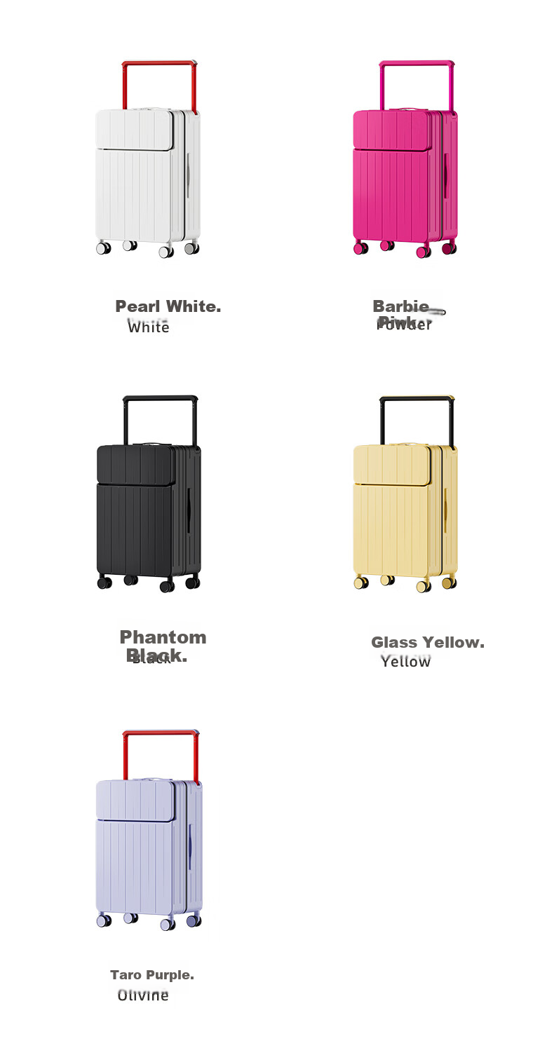 DTA Luggage Suitcase, Front-Opening Design, Multifunctional Wide Handle, Travel Case with Password Lock, Leather Suitcase for Men And Women, Purple Color, 24 Inches 26
