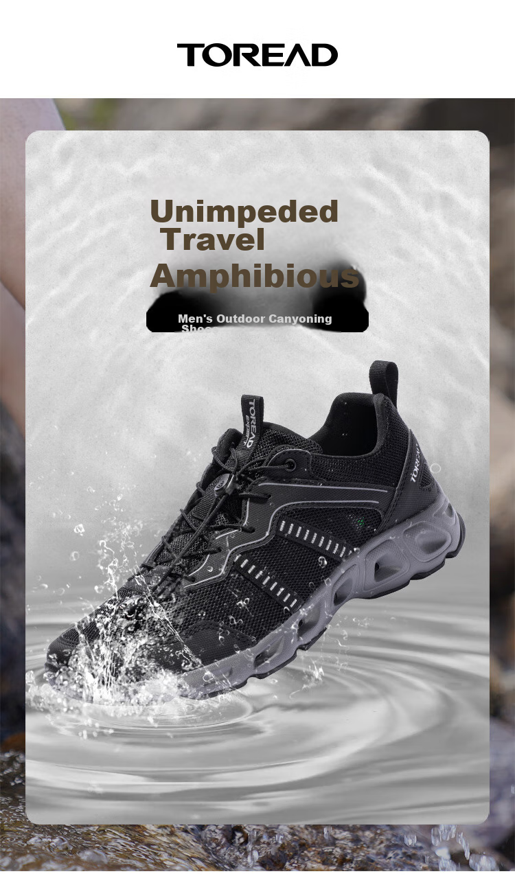 TOREAD Men's Stream Tracing Shoes, Spring And Summer Outdoor Non-Slip Breathable Mesh Water Shoes, Sports Beach Sandals TFEECM81946 1