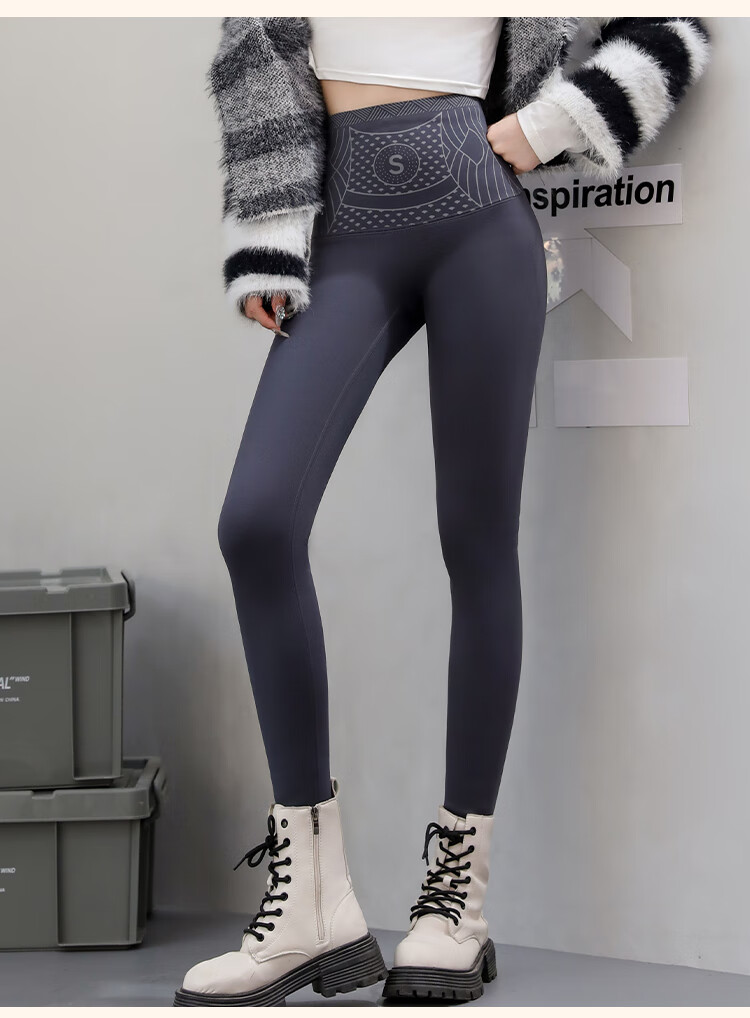 MiiOW Women's Cashmere Shark Pants 2025 Autumn Winter New Thickened Fleece Shark Leggings Petite Warm Yoga Pants 11