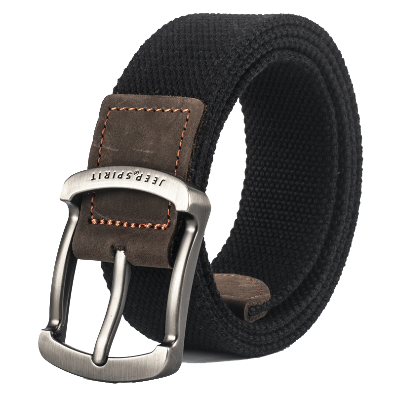 JEEP SPIRIT JEEP Canvas Belt for Men, Korean-Style Trendy Fashion Waist Belt, Durable And Wear-Resistant Brand Belt