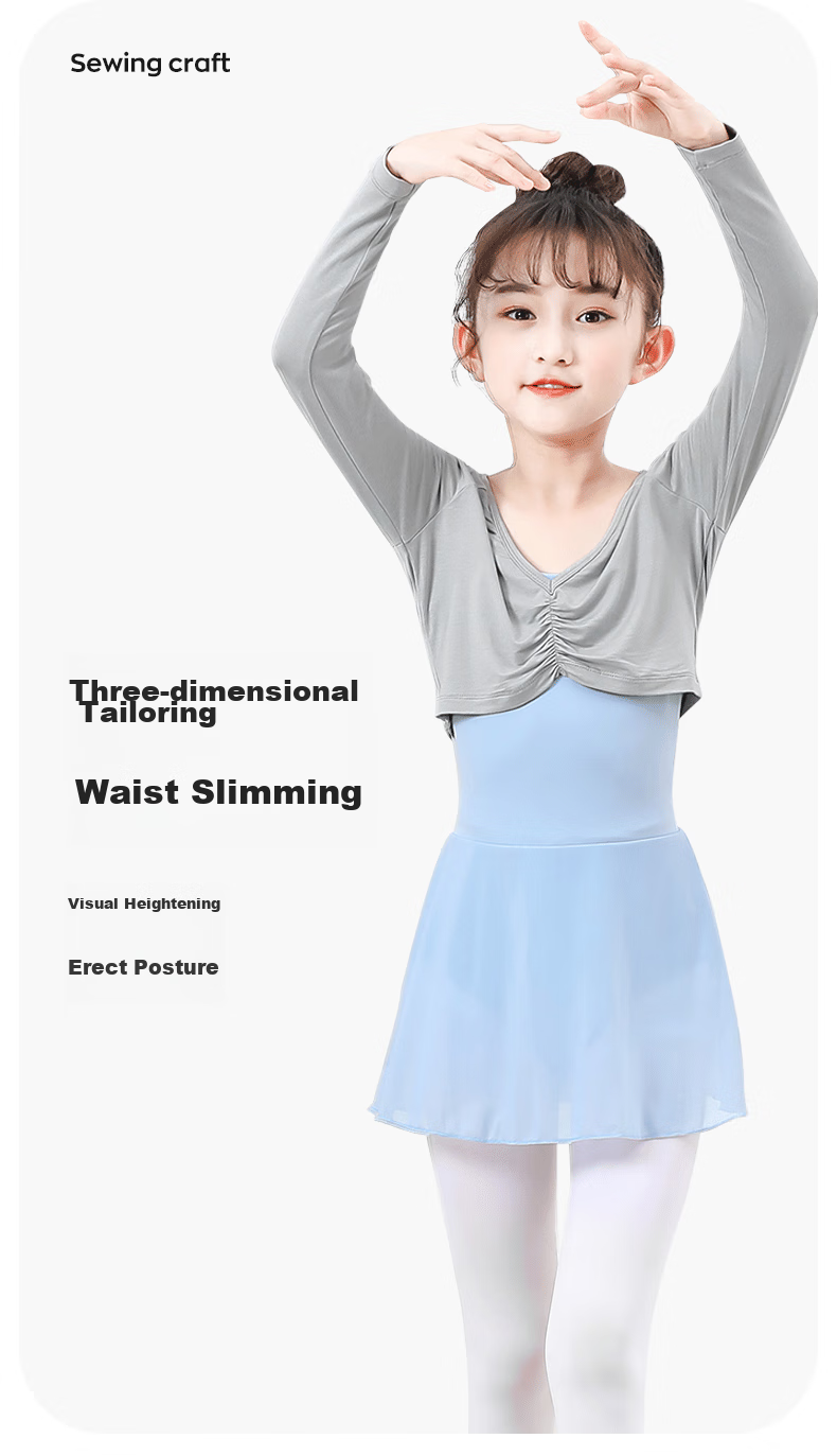 Zhiyouban Children's Ballet Dance Shawl, Girls' Dance Costume, Girls' Dance Top for Autumn And Winter, Thin Gymnastics Yoga Practice Outerwear Cover-Up 8