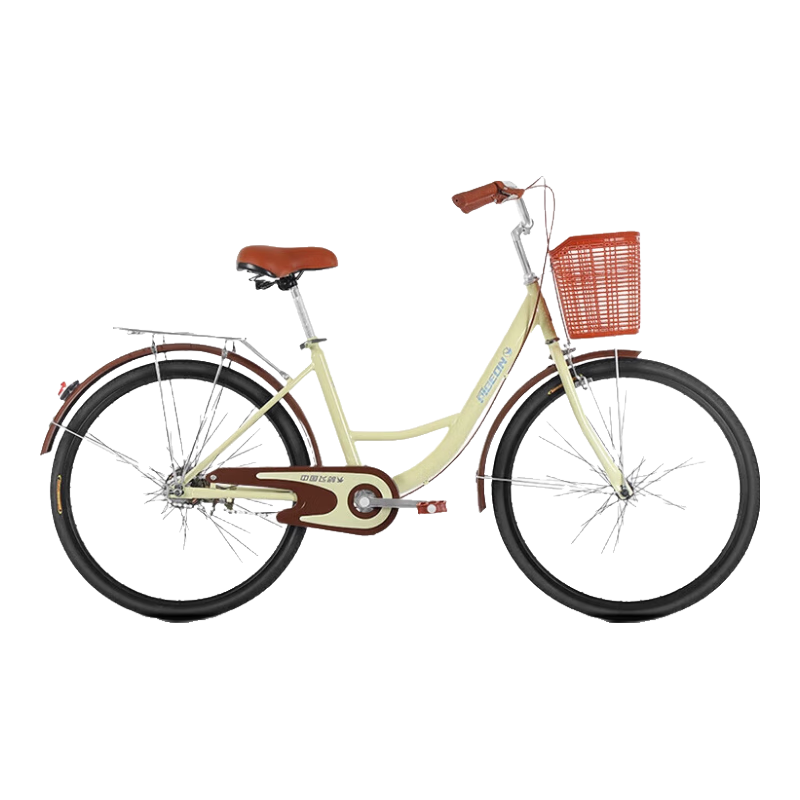 FG FLYING PIGEON City Bicycle, 26-Inch, Tubeless Solid Tire, Commuter Bike for Men And Women, Adult Student Bicycle with Child Seat, Retro Urban Bike