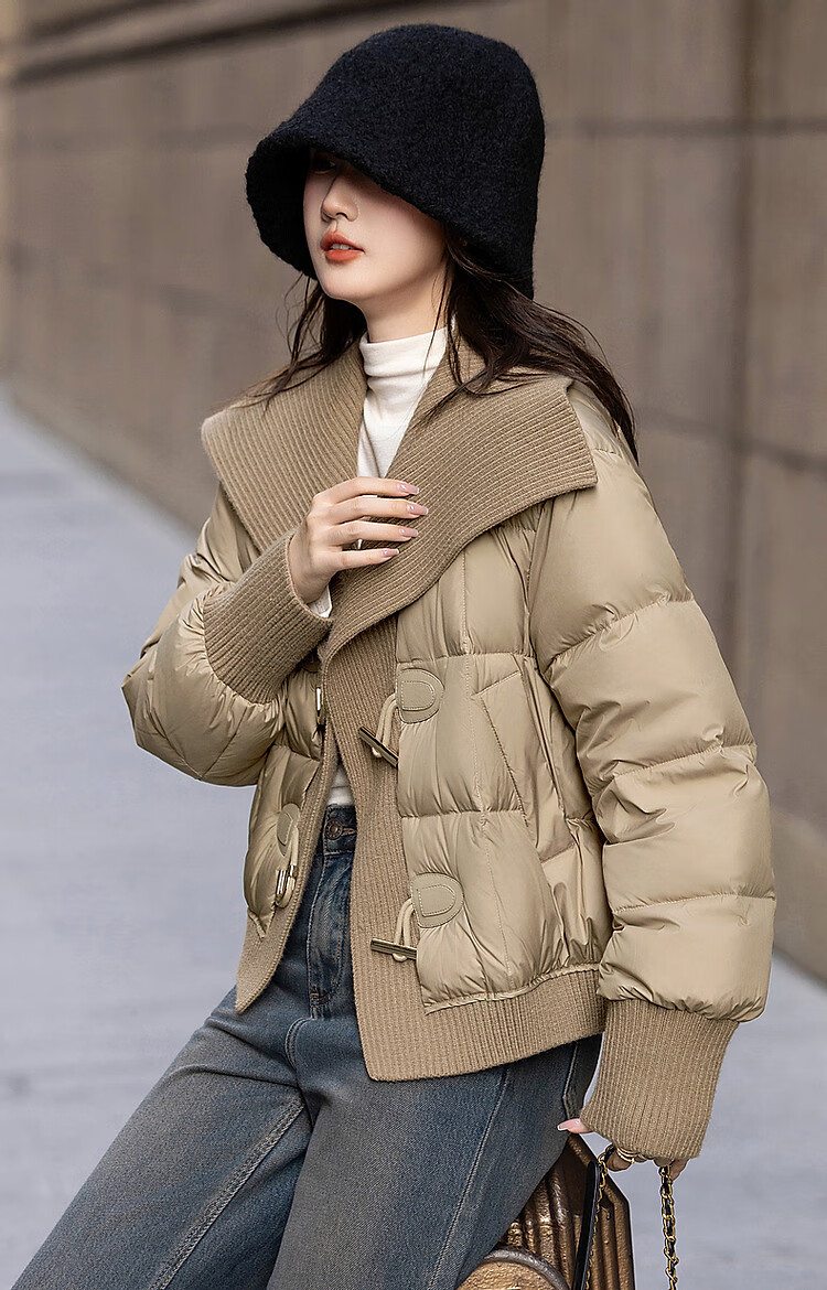 Dme [Mikero Warm Oxygen Bar] Winter Lightweight High-Heat Retention 90% Duck Down Ribbed Lapel Short Women's down Jacket 8