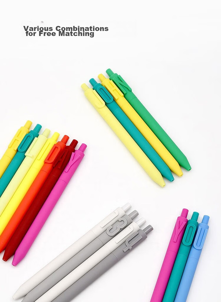 KACO Wensai Aixin Pen, Quick-Drying, Student Exam Pen, Black Pen, Gel Pen, High-Quality Creative Retractable Pen, Signature Pen, Ink Pen, Carbon Pen, 0.5mm, Black, K1032-Aixin, Single Pe 14