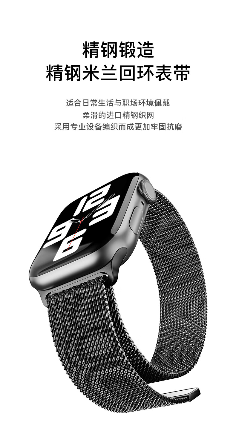M&Q Suitable for Apple Watch Band, Compatible with Apple IWatch Milanese Loop S8/7/6/SE/5/Ultra 9