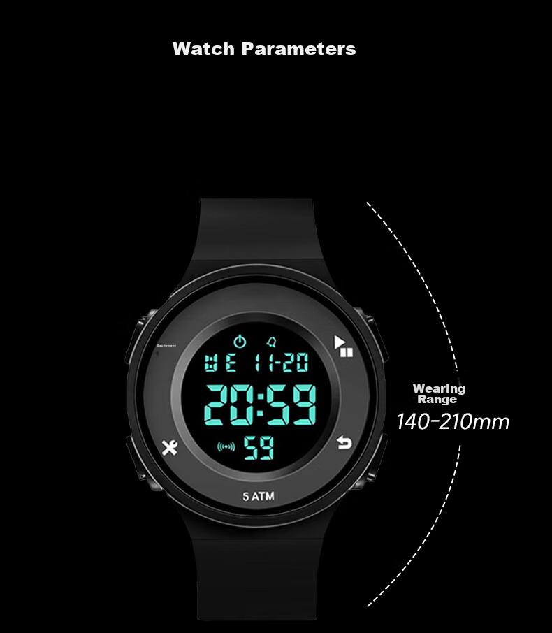 Yajia Digital Watch, Multi-Functional Calendar with Digital Display, Stylish And Simple Design for Students, Fashionable Electronic Watch 18
