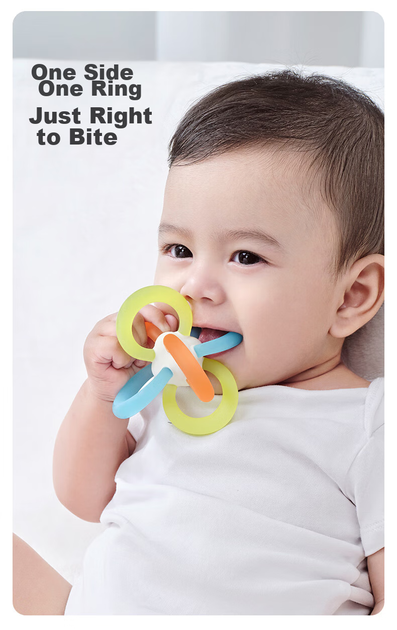 Shixi Manhattan Ball, Baby 0-6 Months Chewable Food-Grade Toy, Hand Grasping Ball for Oral Stage And Grip Training 5