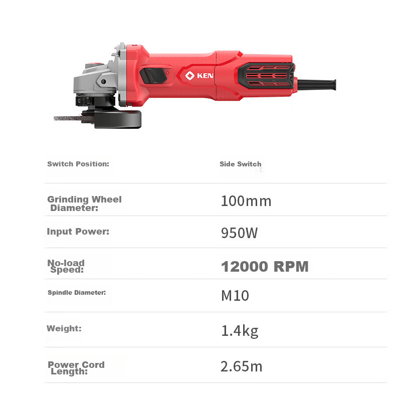 KEN Angle Grinder, Genuine Cutting Machine, Small Household Multi-Functional Polishing Machine, Metal Cutting And Grinding Hand Grinder