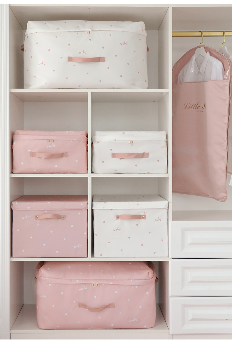 EACHY Quilt Storage Bag Moving Packing Bag Clothes Bedding Moisture-Proof Anti-Mold Love Pink XXL:63*48*35 12