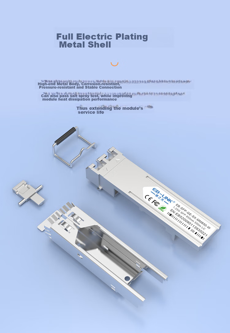 EB-LINK SFP Gigabit Self-Adaptive Electrical Port Module, Optical Port to RJ45 Electrical Port Converter, 1.25G Fiber Optic Module, 100-Meter Range, Compatible with Huawei/Netgear/ZTE/Hikvisio 7