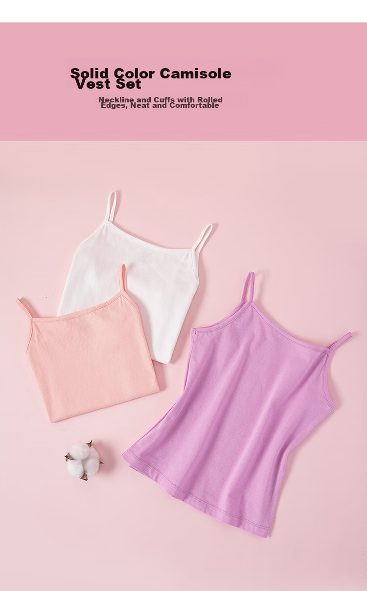 Dingguagua Girls' Camisole, Pure Cotton Baby Children's Underwear, Inner Wear Undershirt, All Cotton, 6419, 120 9