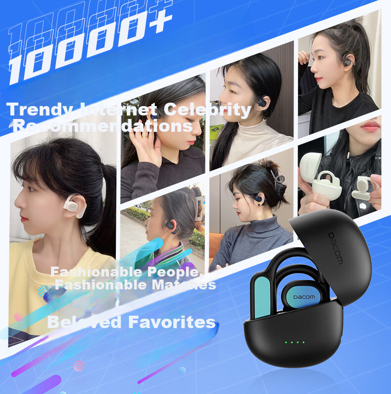 Dacom FreeBeatsPRO [Apple MFi Certified] Bluetooth Headphones, Open-Style for Sports And Running, Non-In, Non-Drop, Wireless Ear-Hook Design, Bone Conduction Concept, Compatible with Huawei 1