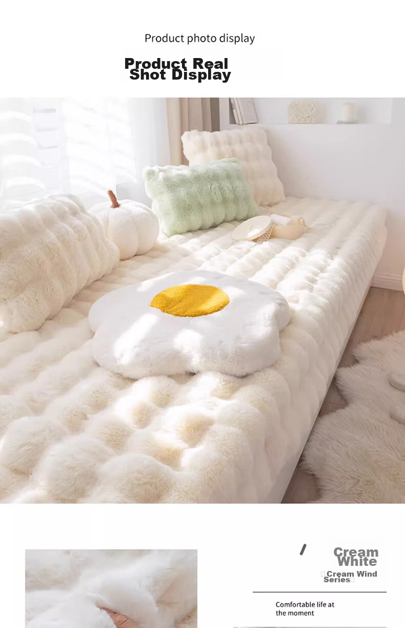 AVIVI Plush Non-Slip Sofa Cushion Cover Slipcover Four Seasons Universal Armrest Backrest Towel 90*90 Bubble Pattern 16