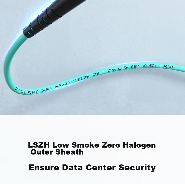 Nokoxin 5-Meter Engineering Telecom-Grade MPO-MPO Female Connector, Multi-Mode 8-Core OM3 Bundled Data Center Server Optical Module, MTP Fiber Optic Cable, 40G/100G 3