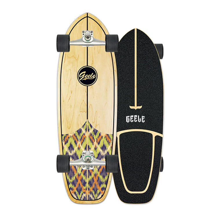 GEELE Land Surfboard Adult Professional Skateboard Snowboard Simulation Four-Wheel Beginner Skateboard Walnut Leaf 11
