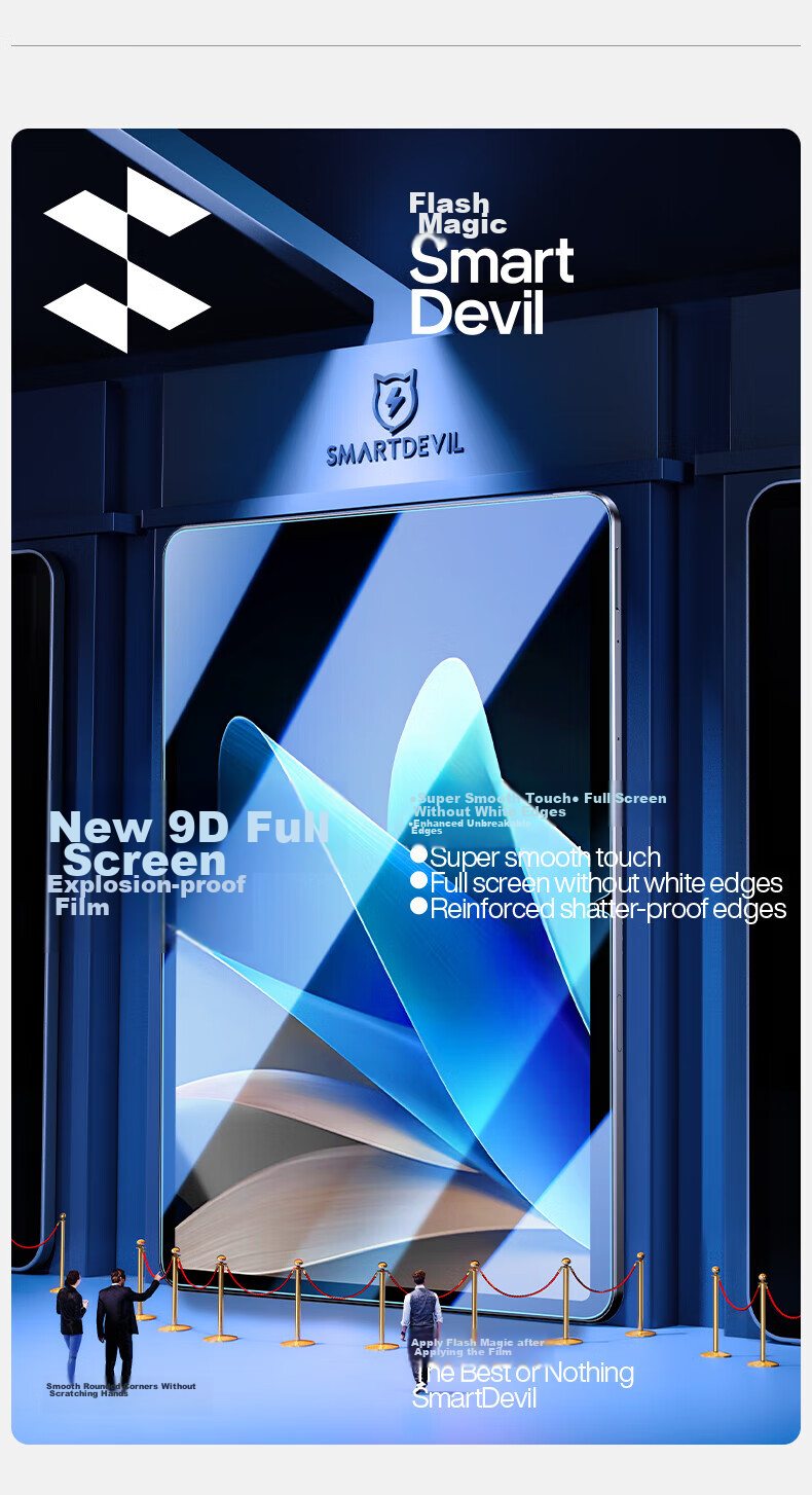 Shanmo Tempered Glass Screen Protector for iQOO Pad 6 Pro VIVO Pad 6 Pro 13.2-inch 2026 Model Anti-Fingerprint HD Tablet Film 4