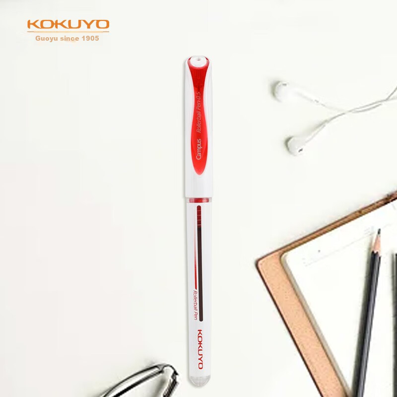 KOKUYO Campus Student Office Direct Liquid Needle Pen, Signature Pen with Roller Ball for Writing And Exams, 0.5mm, Red, WSG-PR4015R