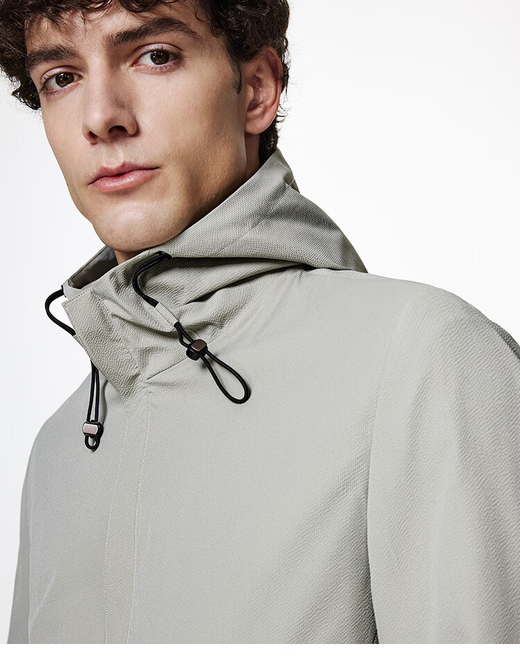 Judger Jacket for Men, Summer And Autumn Style, Lightweight Breathable, Smooth Texture, Hooded Mesh Breathable, Commuter Outdoor Casual Cardigan Coat 4