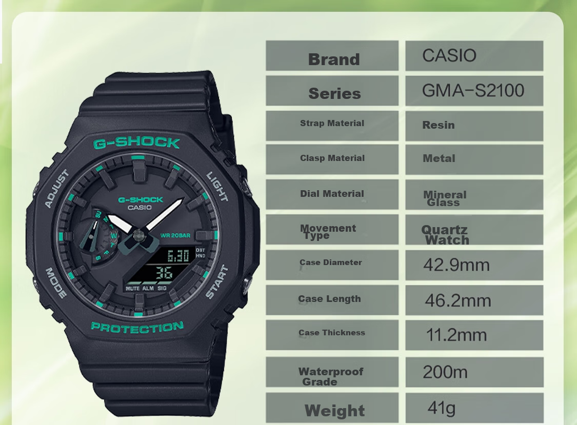 Casio Women's G-SHOCK Sports Digital Watch, Smart Student Watch, Japanese And Korean Style, Gift for Girlfriend, GMA-S2100GA 17