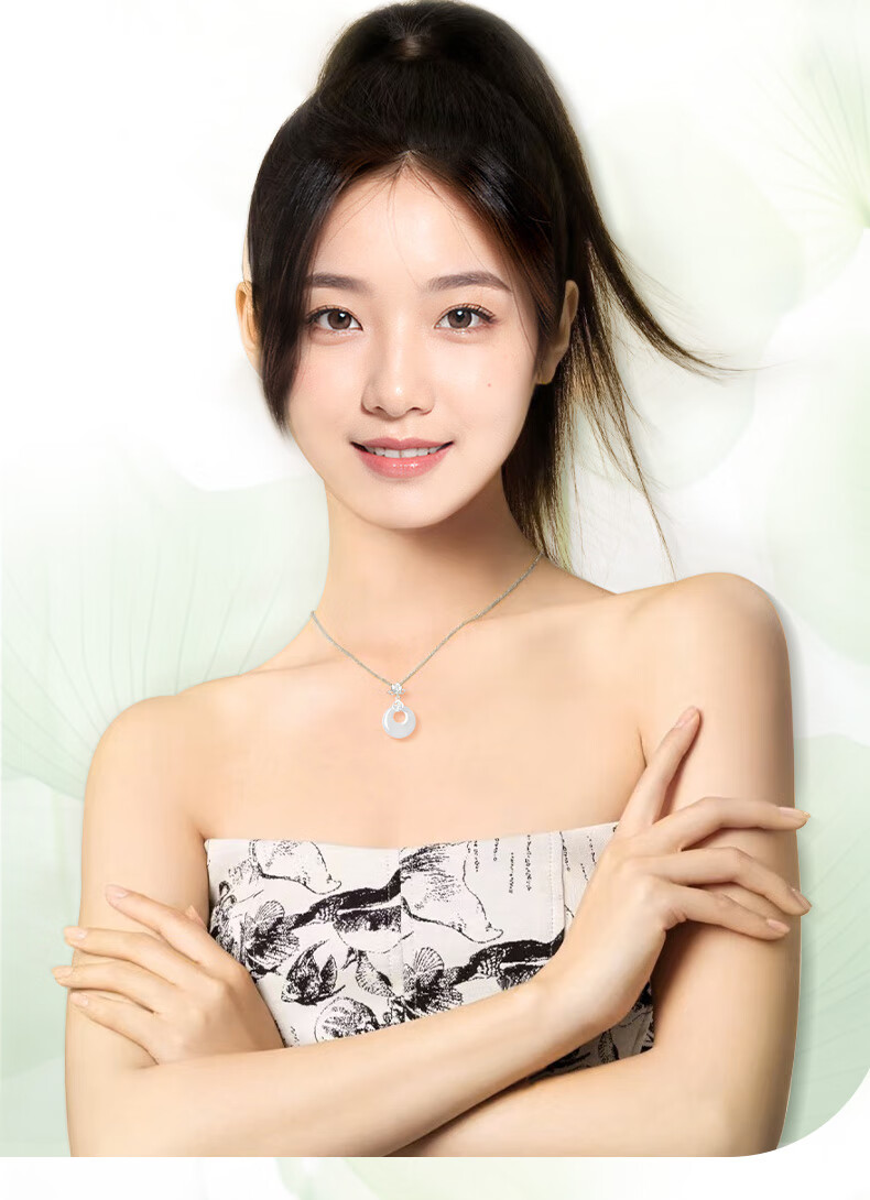ALLOVE Lotus Peace Buckle Necklace for Women, 925 Silver Pendant Collarbone Chain, Birthday Gift for Girlfriend Or Wife 3