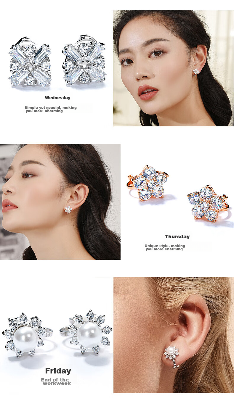 Dairuo No-Earring Ear Clips for Women, One-Week Earrings, Niche Rose Design, Elegant And Slimming, Practical Birthday Gift for Girlfriend 5
