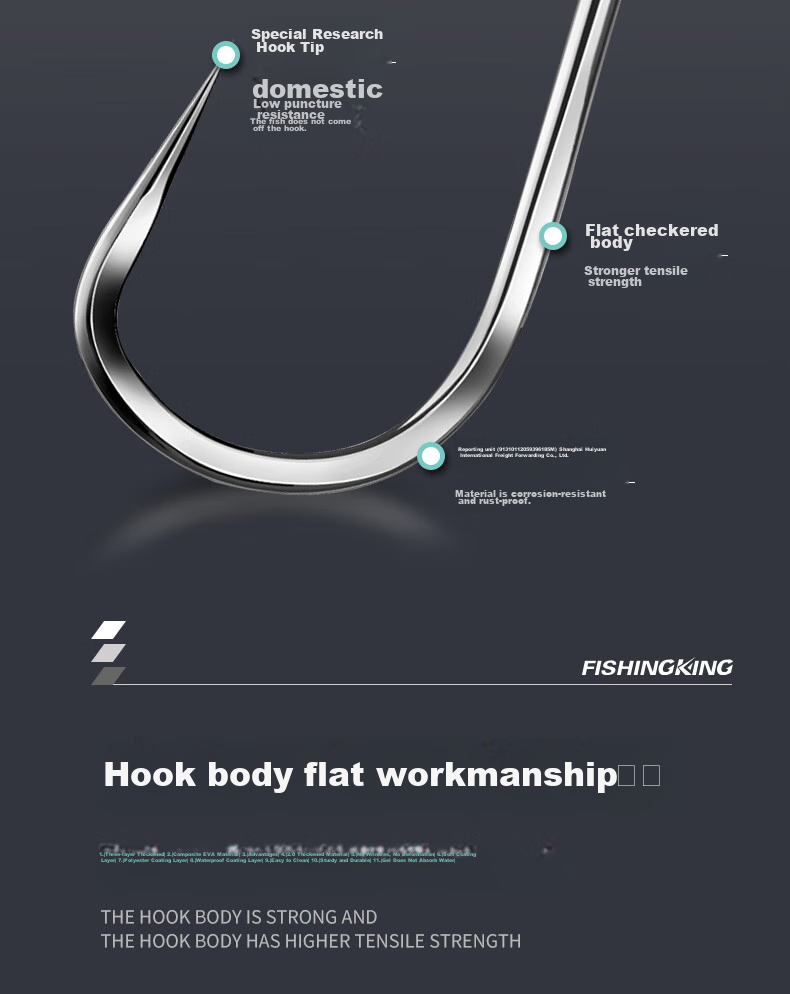 Diaoyuwang Jinhai Xi Fish Hook, Large Hook, Loose Flat Thin Strip, Reinforced Barbed Hook for Silver Carp And Bighead Carp, New Guandong High Carbon Fishing Hook 3