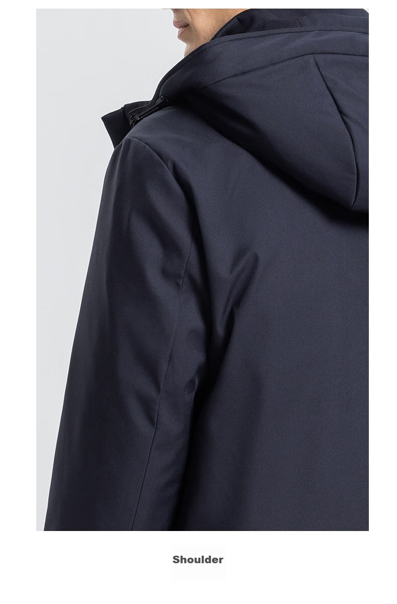 SHANSHAN Detachable Inner Lining Three-In down Jacket for Men, Goose Down Mid-Length Thick Warm Dad Coat Outerwear Men's 2XL 27