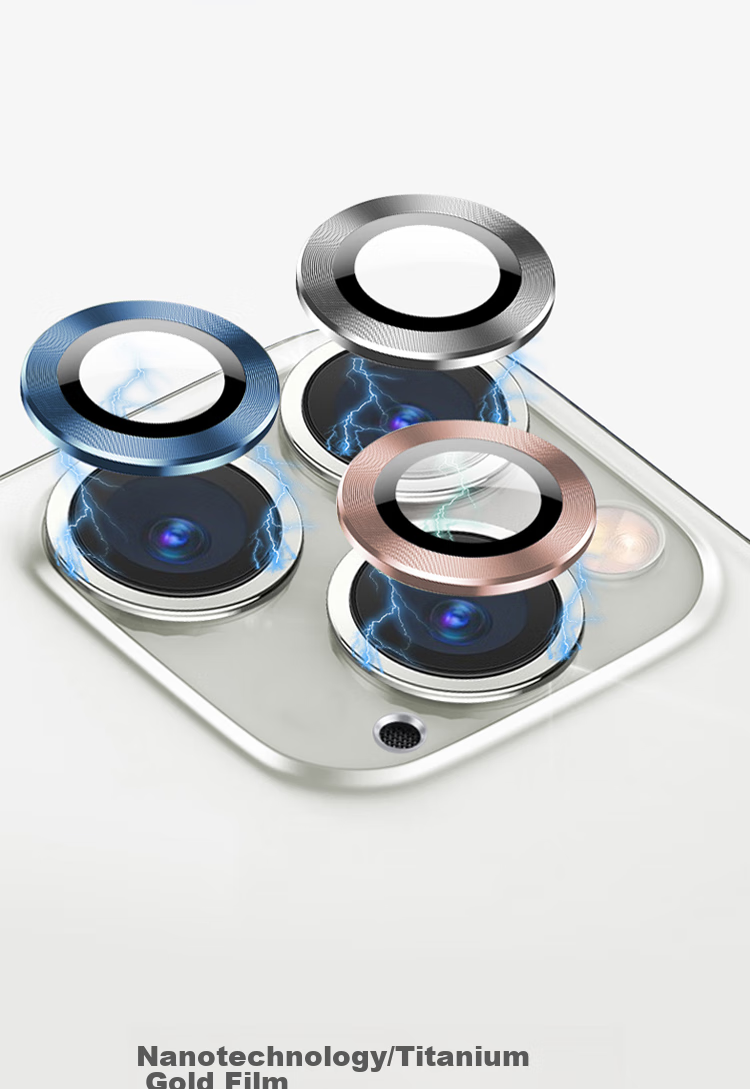 ESCASE IPhone 13 Pro Max/13 Pro Camera Lens Protector for IPhone 13 Pro/13 Pro Max, Metal 3 Blue Sapphire Rear Camera, High-Definition Wear-Resistant Eagle Eye Graphite Gray 5