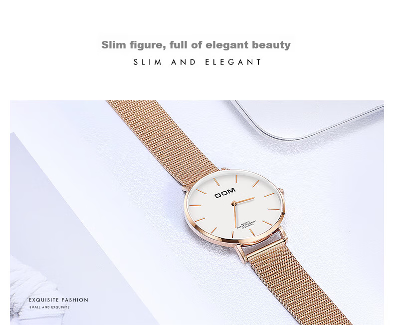 DOM Amani New Ultra-Thin Watch, Women's Fashionable Quartz Mechanical Style, Birthday Gift for Girlfriend 11