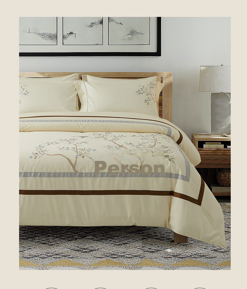Chaoge [New Chinese Style] Xinjiang Long-Staple Cotton 100S Embroidered Bedding, All-Season Four-Piece Set, Pure Cotton Home Use Skin-Friendly Double Duvet Cover 10