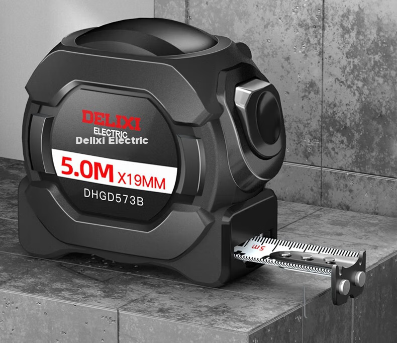 DELIXI ELECTRIC Steel Tape Measure, Household Wear-Resistant Drop-Proof High-Precision Self-Locking Ruler, Carpentry Ruler for Renovation Measurement, Steel Tape Measure 5*19 7