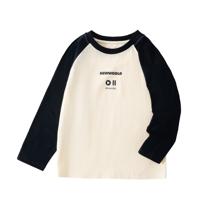 MiiOW Children's Long-Sleeve T-Shirt, Spring And Autumn Wear, Boys' Pure Cotton Undershirt, Girls' Inner Layer Top, Winter, Black, Size 120 Apparel