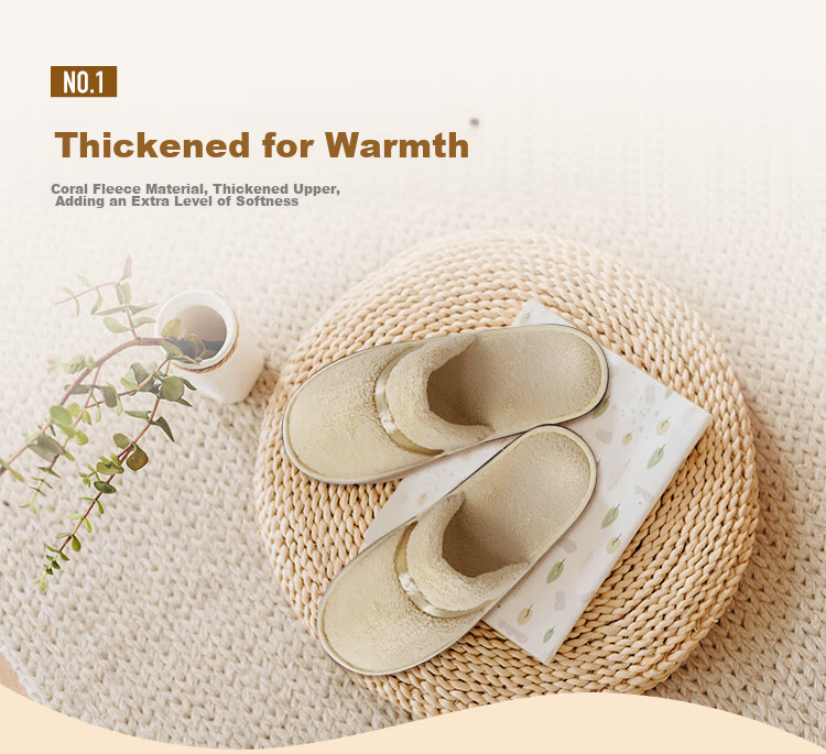 Banzheni Disposable Slippers for Guests, Floor Slippers, Thick Travel Business Hotel Guesthouse Home Beauty Salon Non-Slip Linen Coral Fleece Cotton Slippers, Mixed Colors 6 Pairs 5