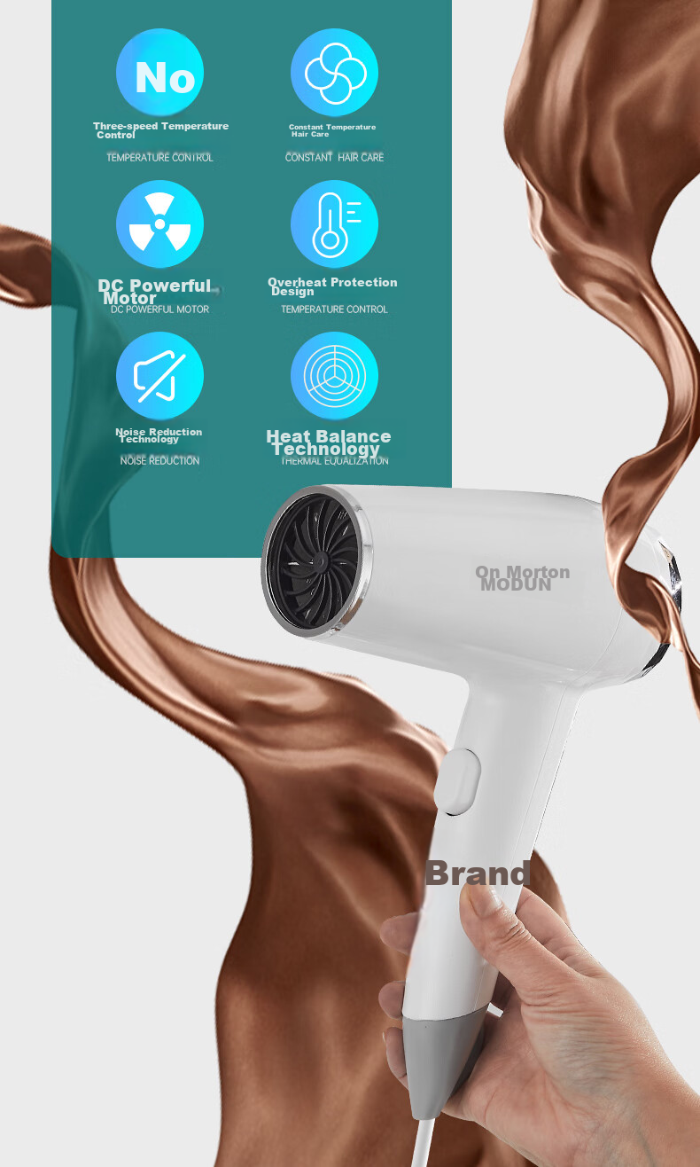 MODUN Hotel Hair Dryer Wall-Mounted Bathroom Electric Blower for Home Use, Toilet Hair Dryer without Drilling M-1809 2