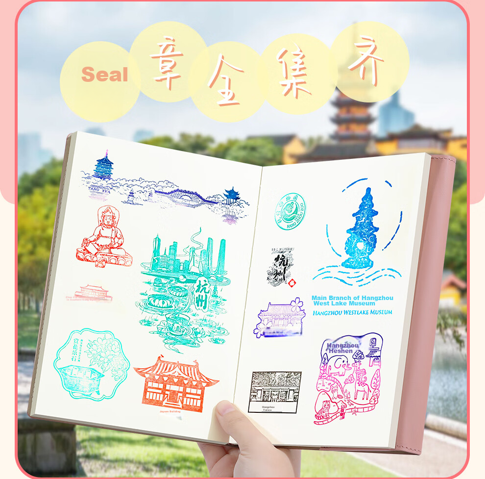 Faramon Travel Stamp Collection Book B6 Handbag Stamp Album Museum Stamp Collection Book Travel Souvenir Blank Notebook Check-In Journal Scenic Spot Visit Book Black 3