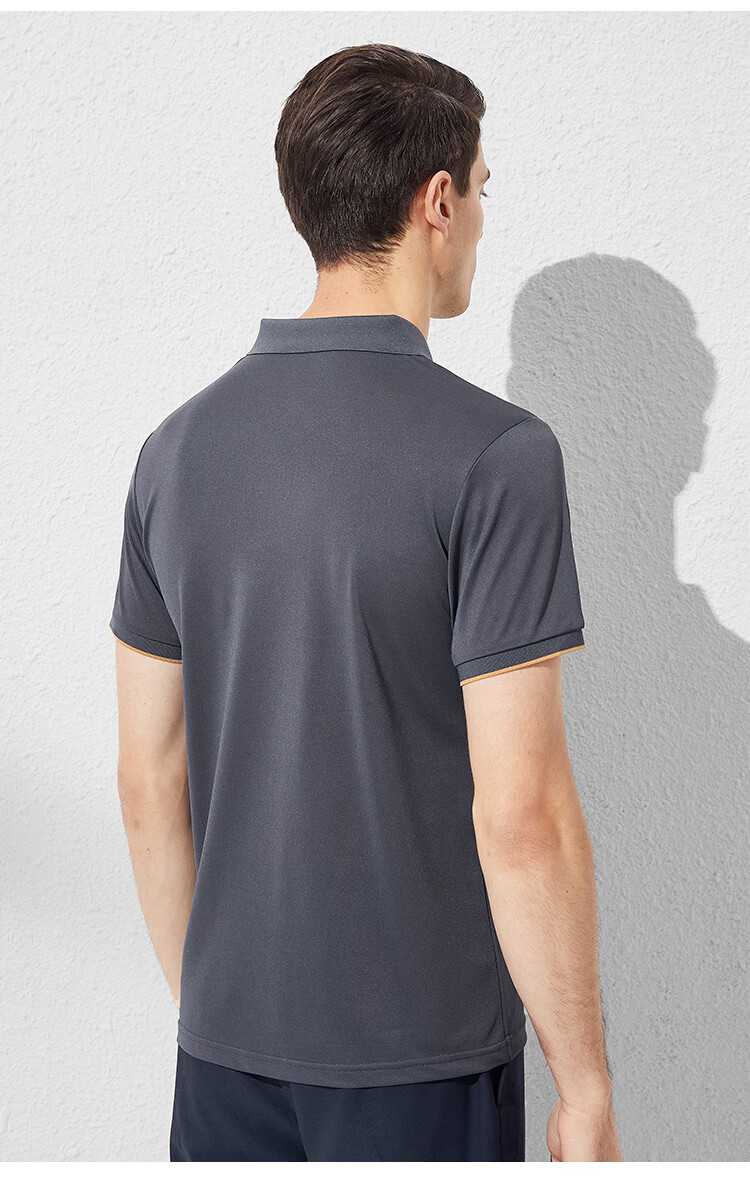 Shanshan [Cool and Skin-Friendly] Short Sleeve T-Shirt Men's Summer Business Casual Commuter Sports Polo Solid Color Embroidered Menswear 14